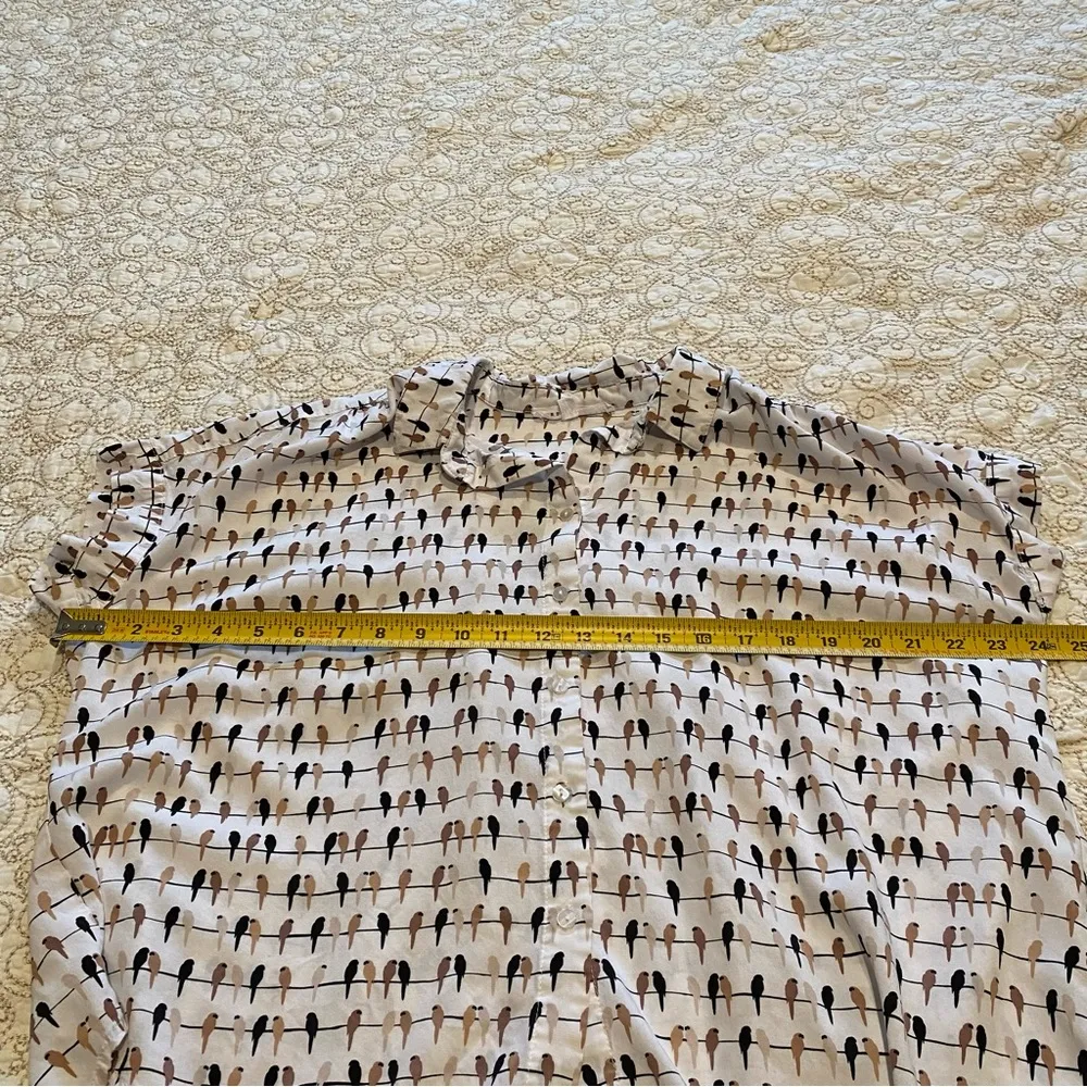 Jane + Delancey Women’s Black Sleeveless Notched Collar Button Down Size Large White - Image 6