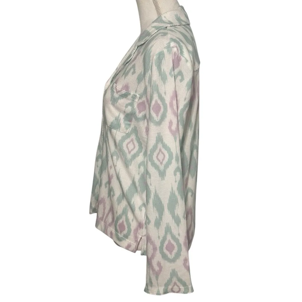 PJ Salvage Ikat Watercolor Longsleeve Loungewear Pajama Top NWT Purple - Image 5