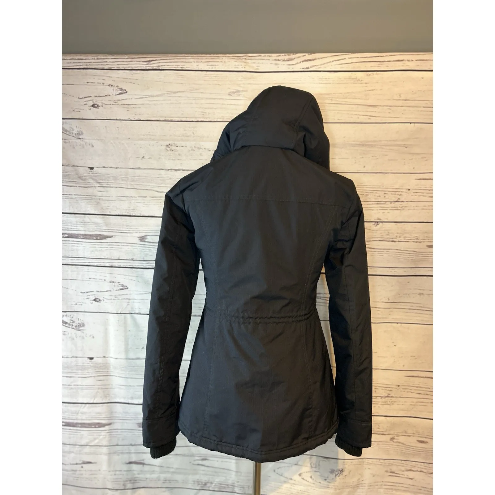 Abercrombie & Fitch XS Black All Season Weather Warrior Coat Jacket Hooded - Image 4