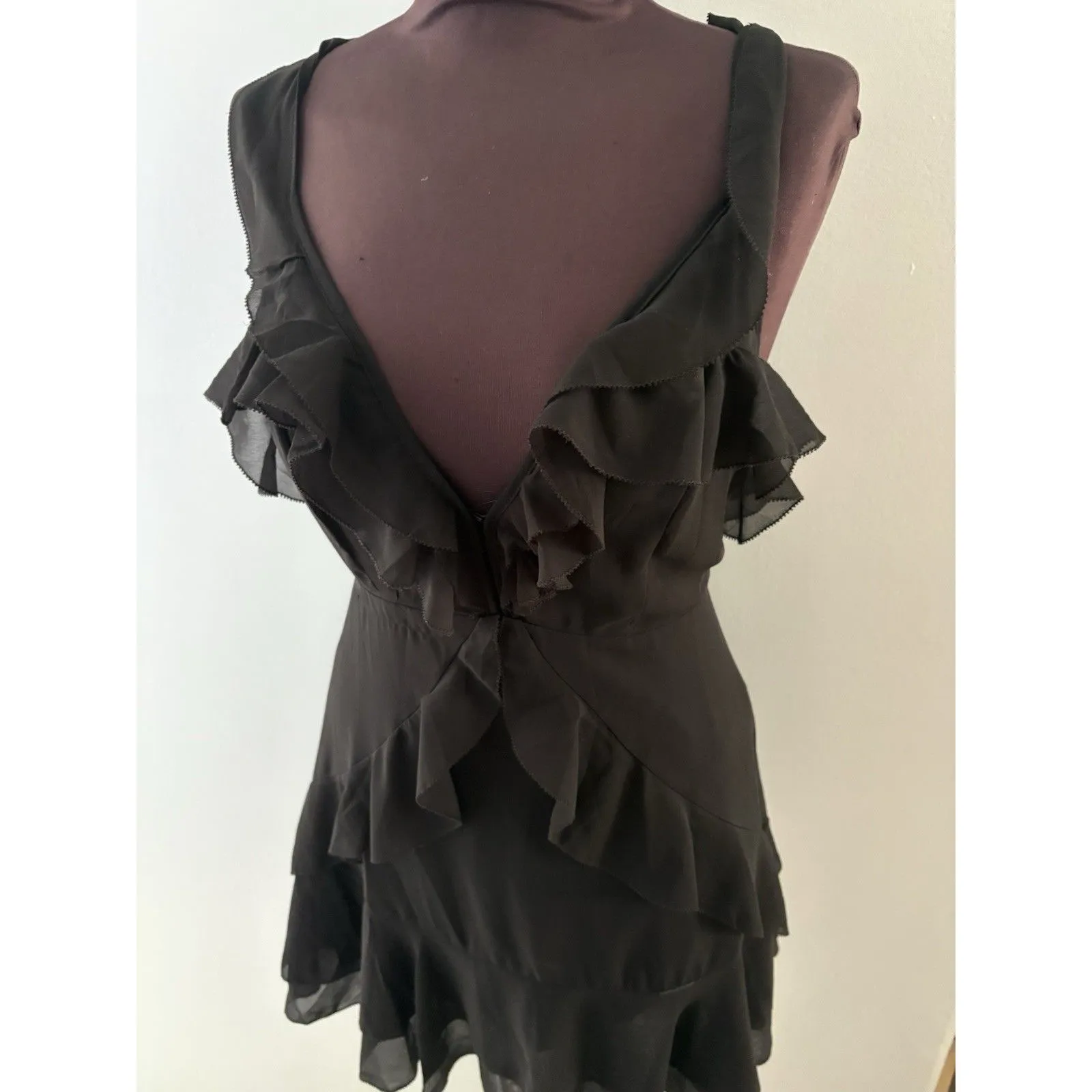 Storia Babydoll Dress Size S Black Ruffled Mini Witchy Goth Whimsy Feminine Y2K - Image 2