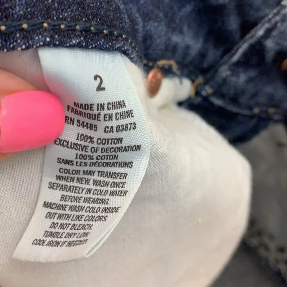 American Eagle Acid Wash Metal Rivet Detail Cutoff Short Jean Shorts - Image 3