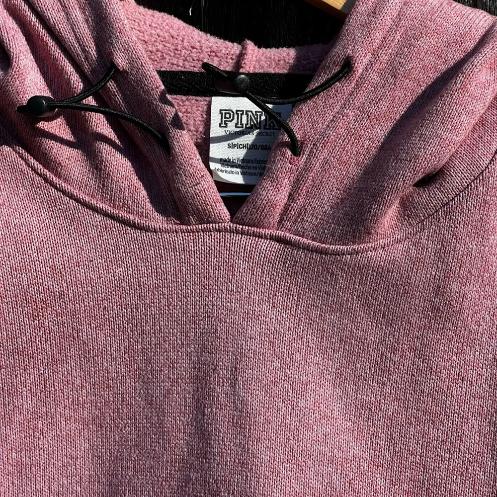 Pink Victoria’s Secret fleece hoodie crop sweater - Image 9