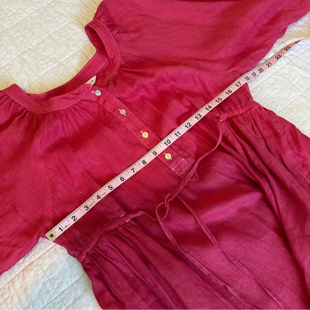 Zara ZW Collection Linen Tunic Dress Pink Small - Image 6