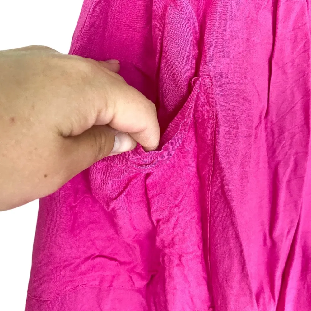 Asos Design Magenta Pink Midi Elastic Waist Casual Skirt Size 4 - Image 5