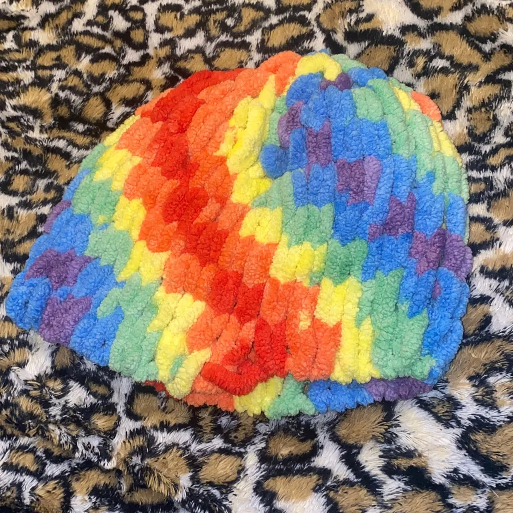 Rainbow Pride Chunky Cable Knit Super Warm Winter Hat - Image 2