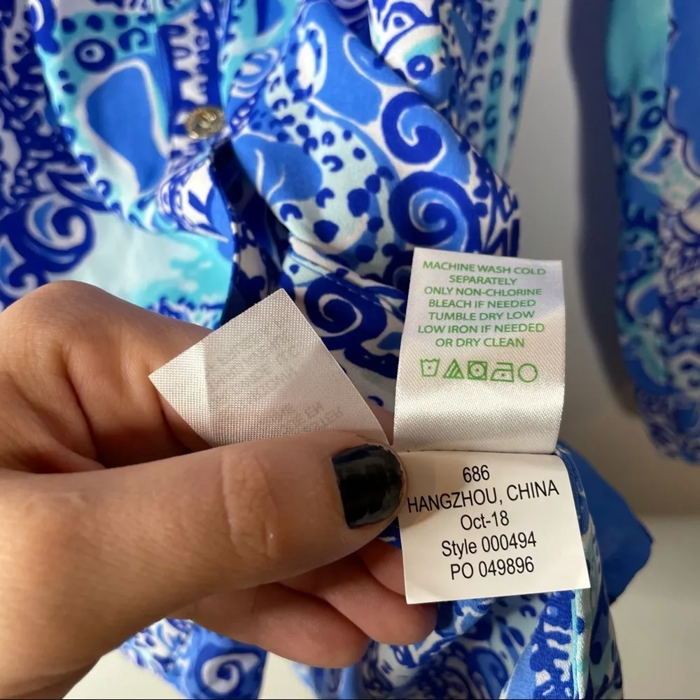 Lilly Pulitzer Anela Top Coastal Blue NWT Xxsmall - Image 9
