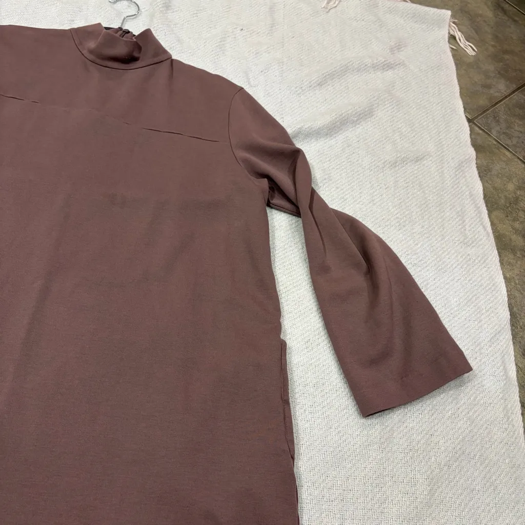 Max Mara Leisure Womens Dress Trento Mock Neck Long Sleeve Mauve PtP 20” - Image 6