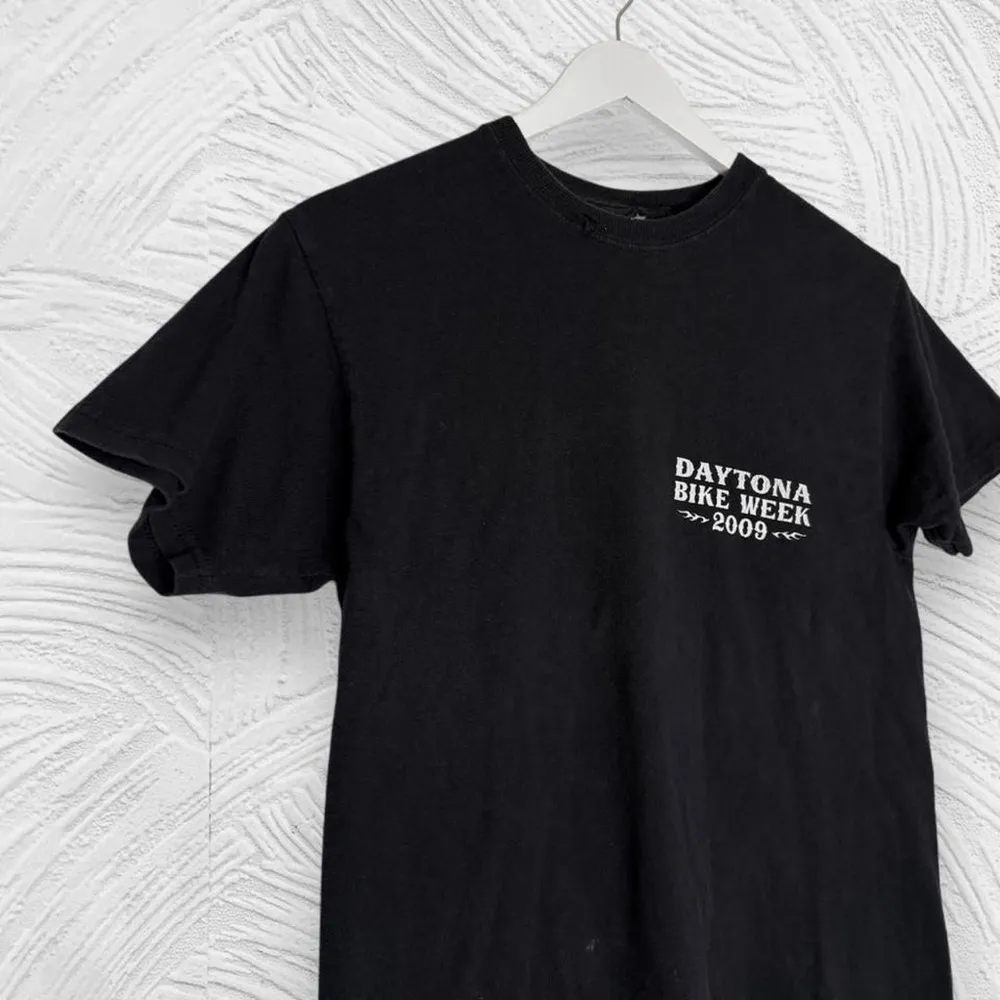 2009 Daytona Bike Week Nature’s Child rose butterfly motorcycle black biker tee - Image 5