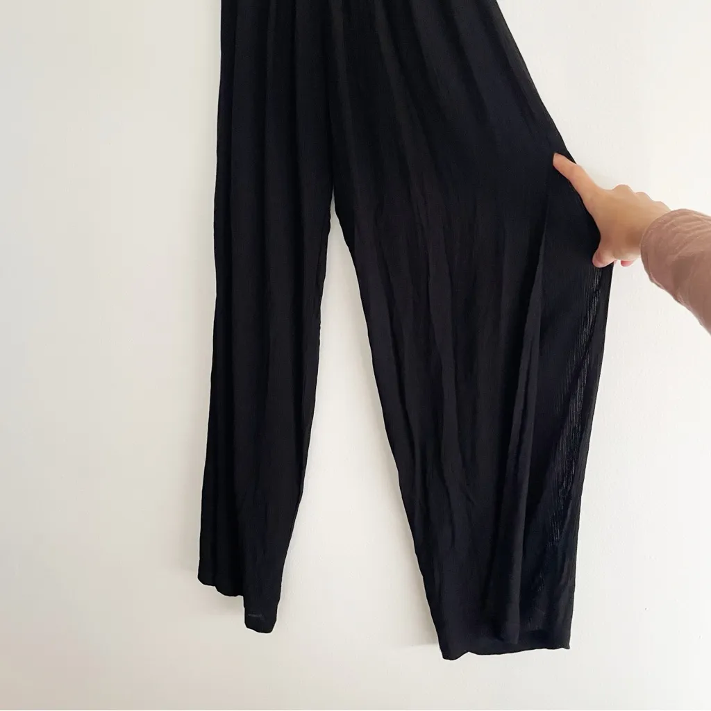 New Cleobella gauzy wide leg pants slit smocked elastic waist pull on boho XS - Image 9