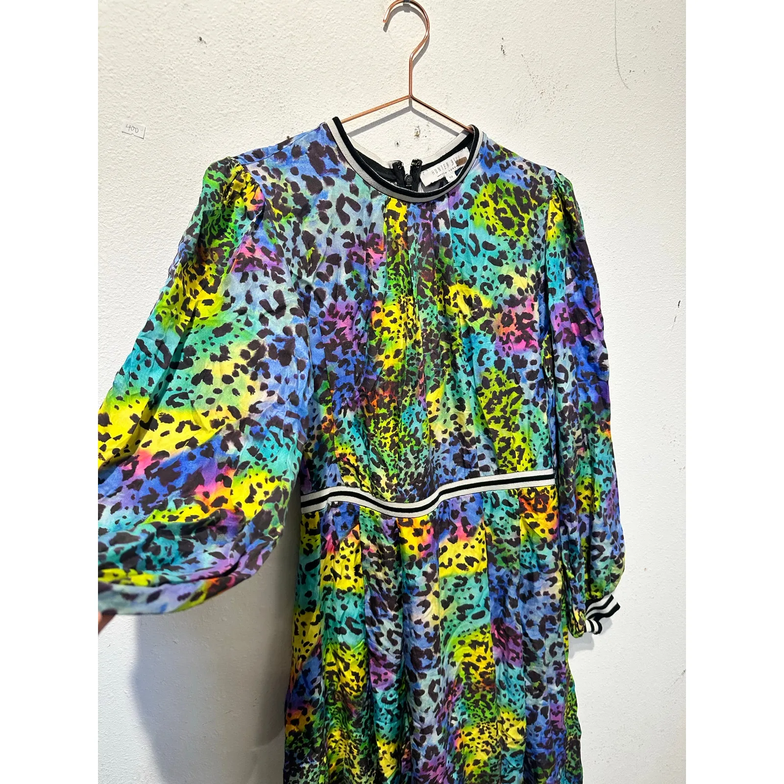 HUNTER BELL Multicolored Leopard Printed 100% Silk Leoparf Casper Dress size 10 - Image 7
