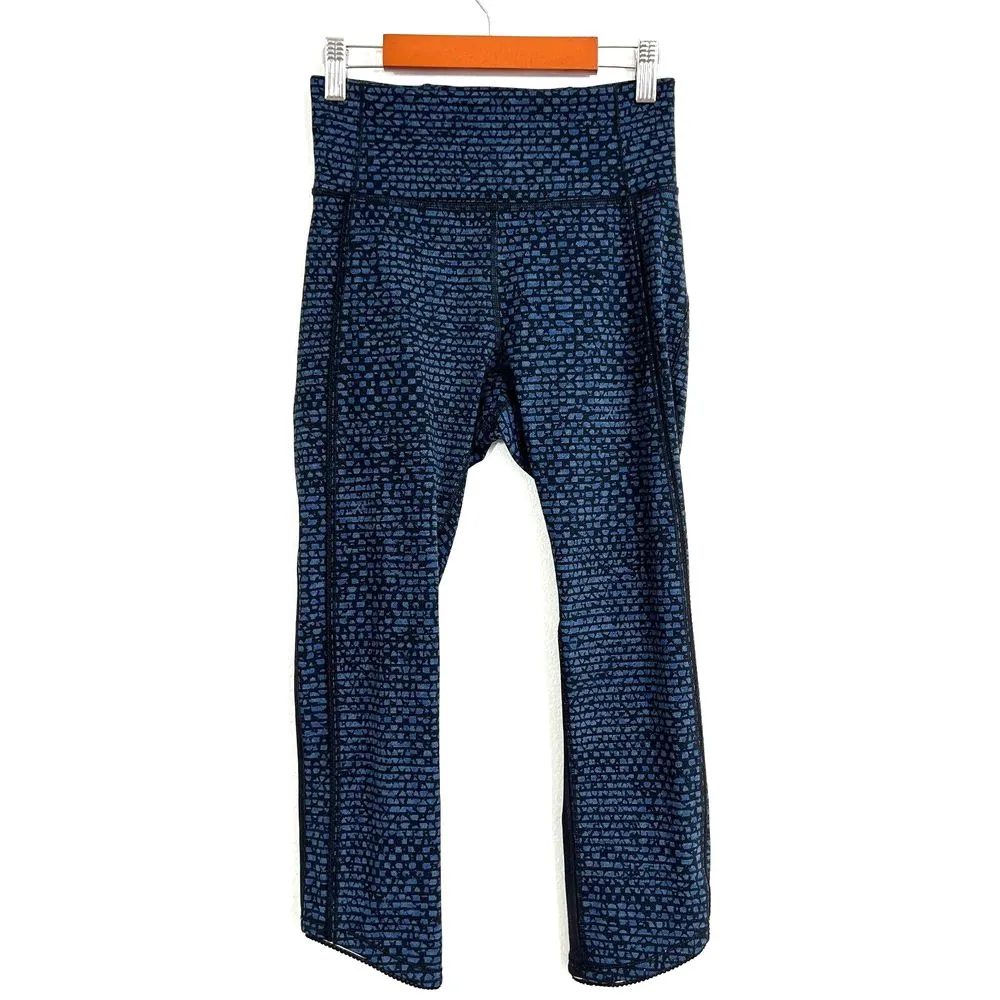 Lululemon Deep Breath Crop 21'' Leggings Alberta Lake Teal Shatter Weave Desert‎ Blue Size 4 - Image 4