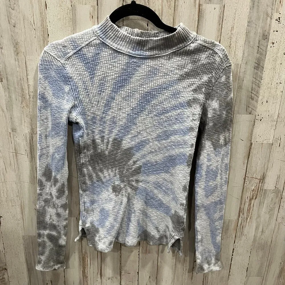 We The Free Swirl Tee Sz Small Light Night Tie Dye Mock Neck Long Sleeve Womens - Image 2