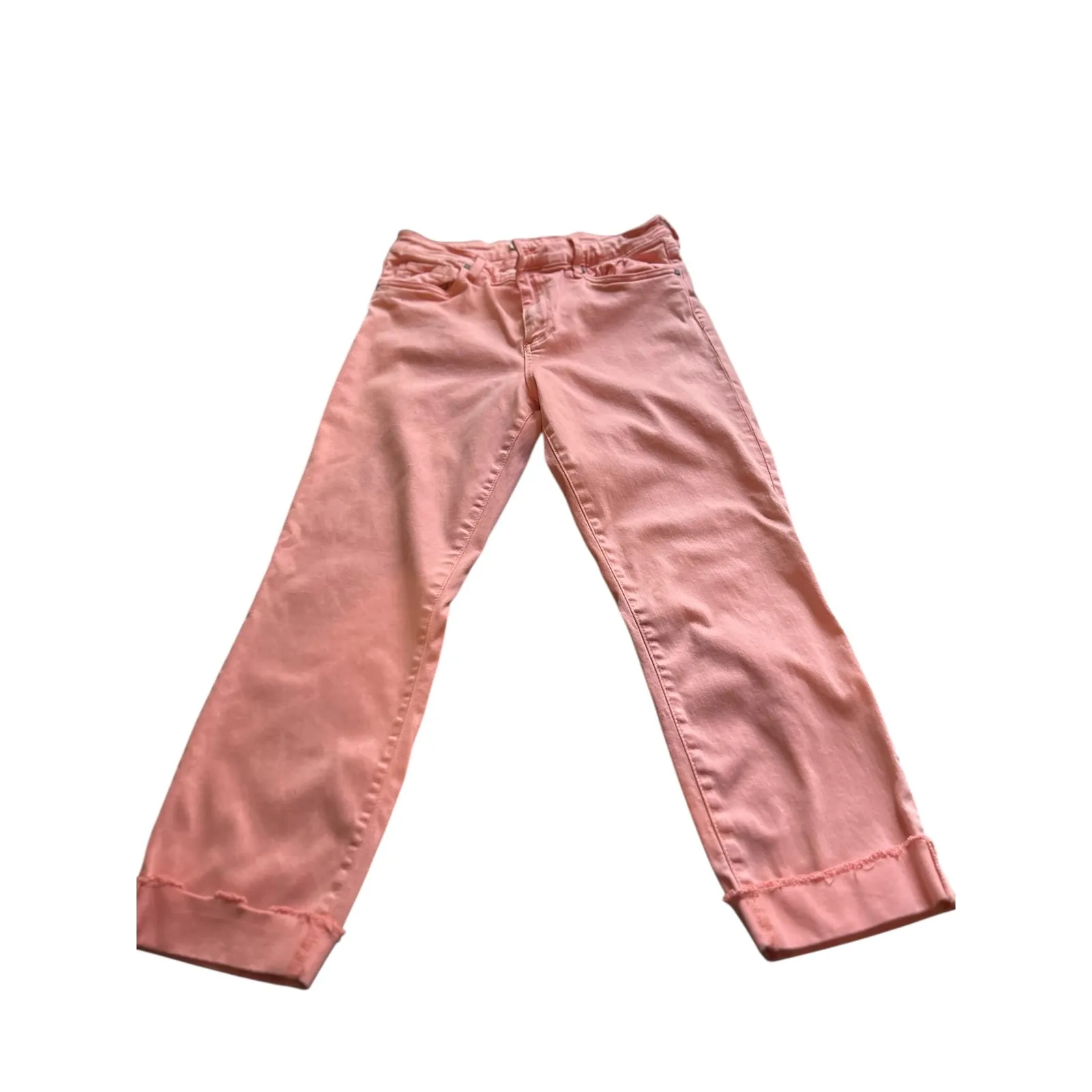 KUT from the Kloth Crop Wide Leg Jeans - Pink, Size 10, Cuffed Hem, Casual Denim - Image 2