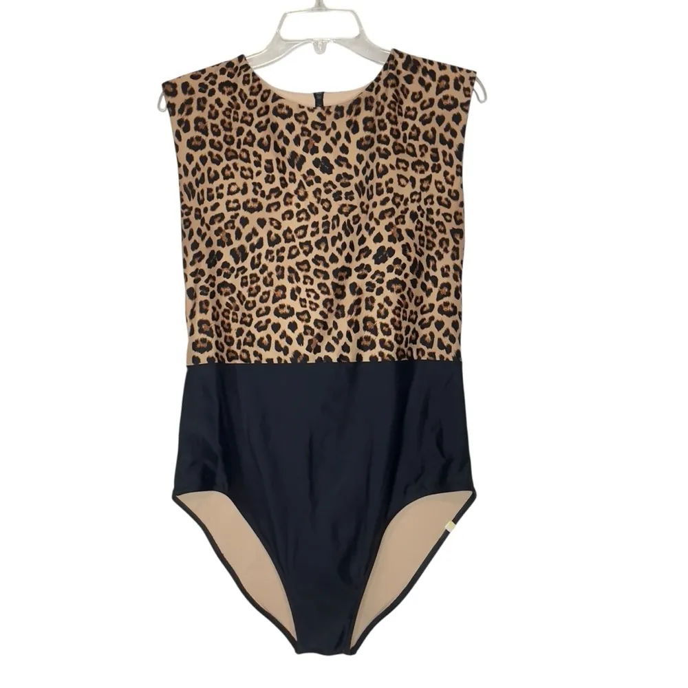 Summersalt Surf One Piece Swimsuit. Leopard and Black. Size 14 - Image 2