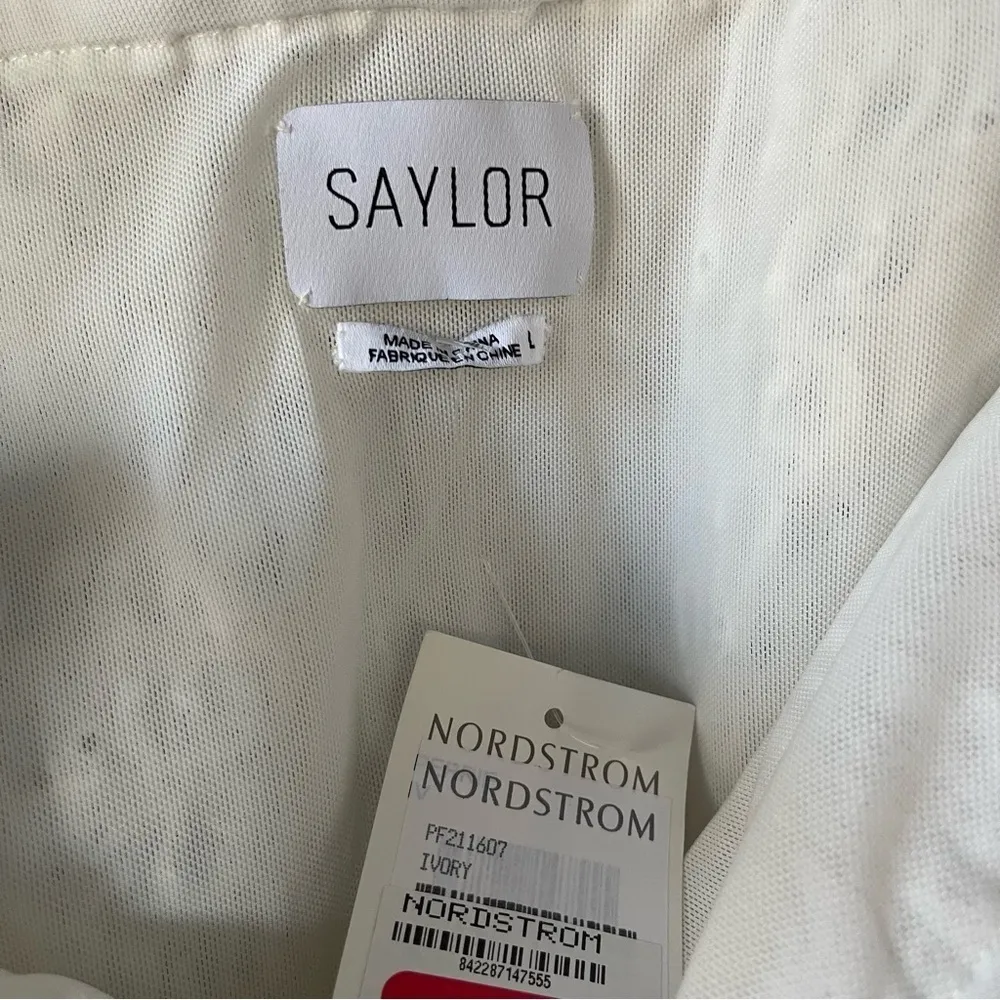 NWT Saylor Perrie Dress in Ivory White Tiered Lace Midi Dress Size Large - Image 7