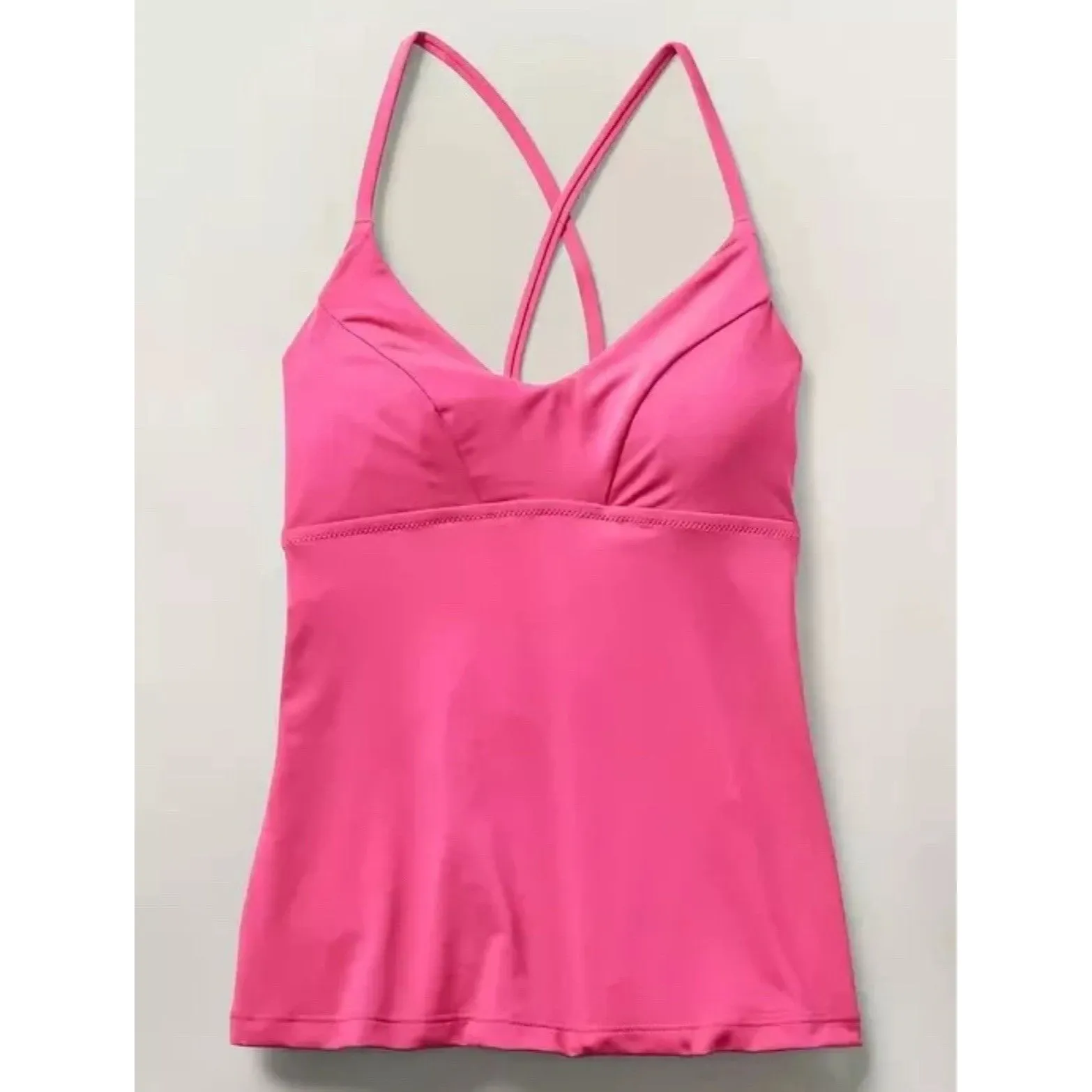 ATHLETA Size M medium Triangle Tankini Top A-C Cup salvia pink Tie Back Modest - Image 2