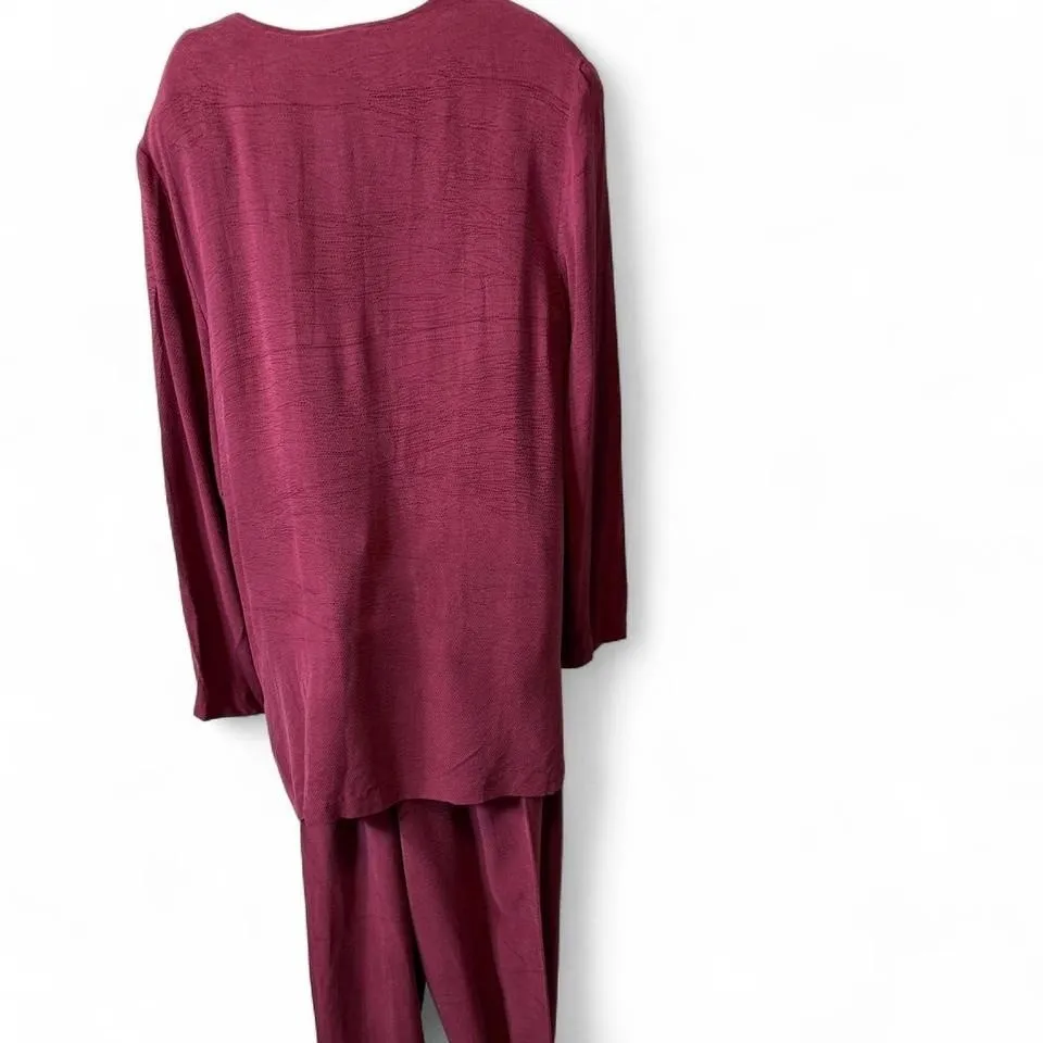 Vintage Dark Red Button Up Top Size XL - Image 4