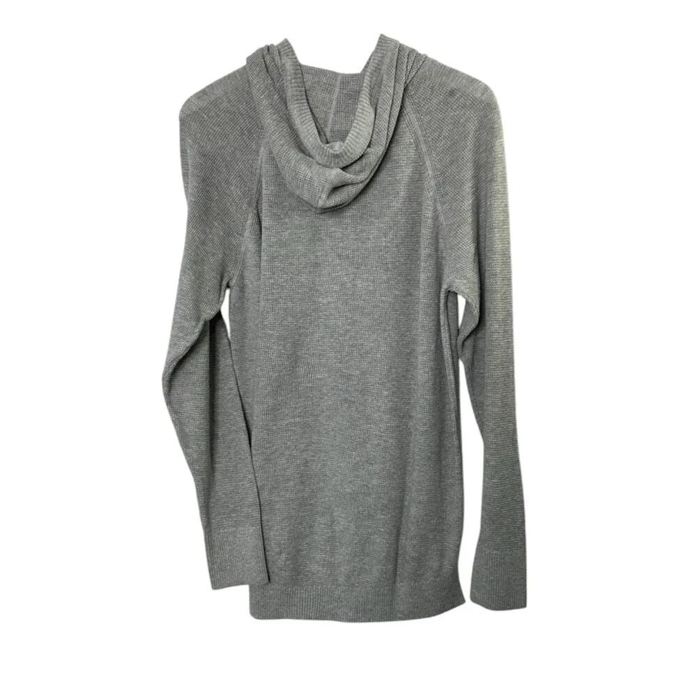 prAna Gray Athletic Milani Long Sleeve Henley Tunic w/ Hood Women's Medium New - Image 8