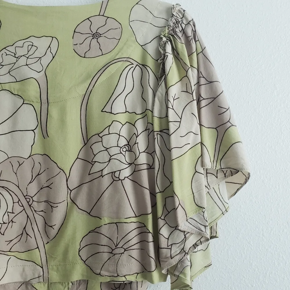 Bombay Paisley Belle Sleeve Semi Cropped Button Down Blouse - Image 5