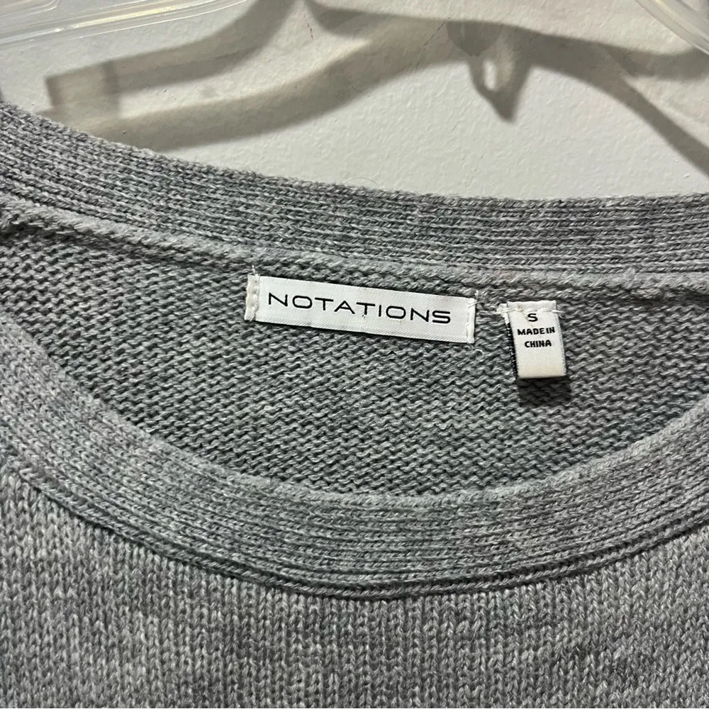 Notations Womens Long Sleeve Tunic Ugly Sweater Small Gray Snowmen Christmas - Image 4