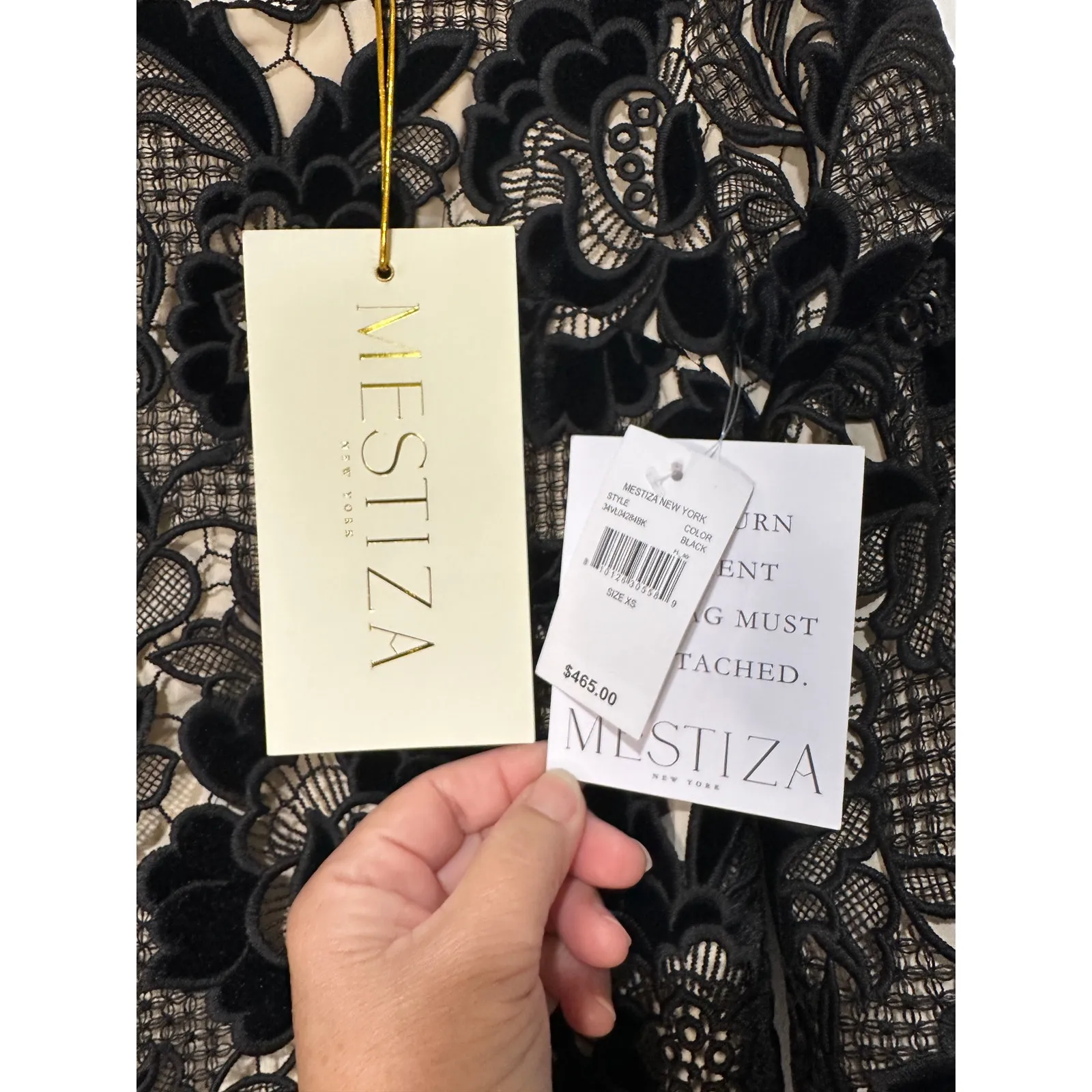 Mestiza New York Vivienne Floral Minidress Black Size XS/SM NWT Elegant Romantic - Image 8