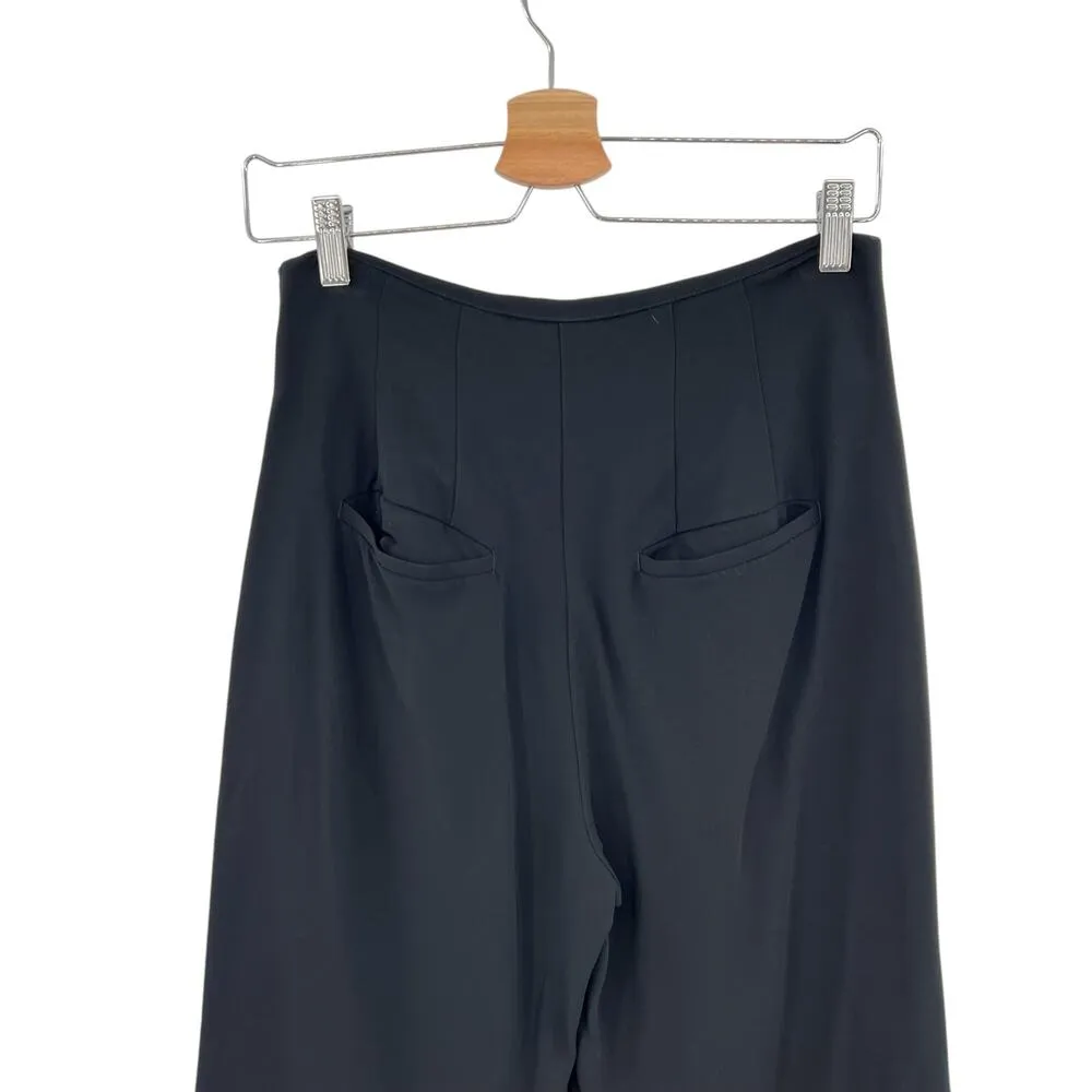 ALC A.L.C Marley Pants Trouser Wide Leg High Rise Crop Pleat Drape Black Size‎ 2 - Image 6