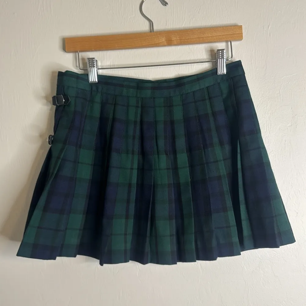 Vtg Tommy jeans 90s Plaid Green & Blue Women's micro mini skirt skort 5 Y2K cute - Image 7