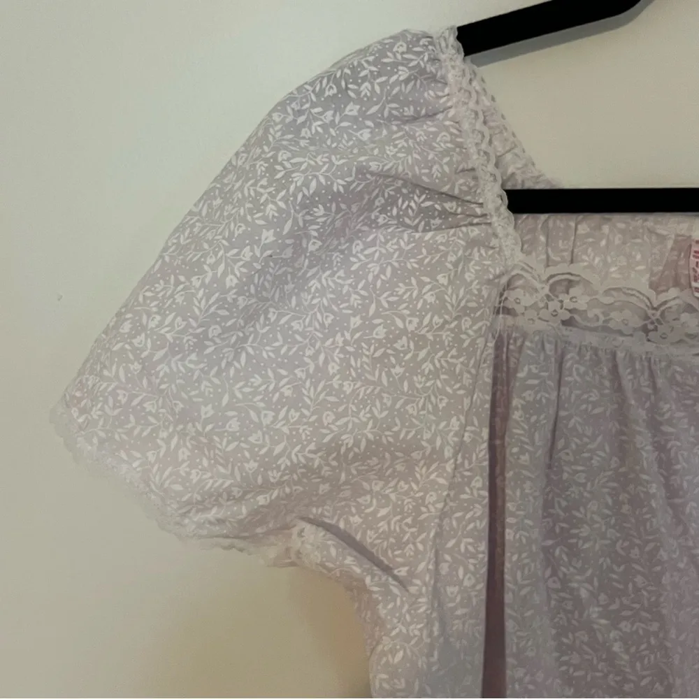 Vintage Sears nightgown midi women's Large floral cotton blend house dress - Image 3