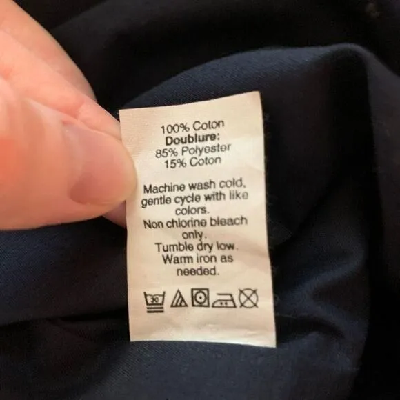 J.Crew Navy Eyelet Lace Dress with Flutter Sleeves Zip Back Summer‎ Cocktail - 4 - Image 6