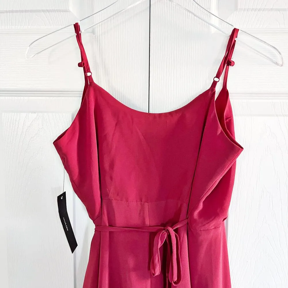 Lulus  Red Mini Wrap Dress with Ruffle Hem - Image 8