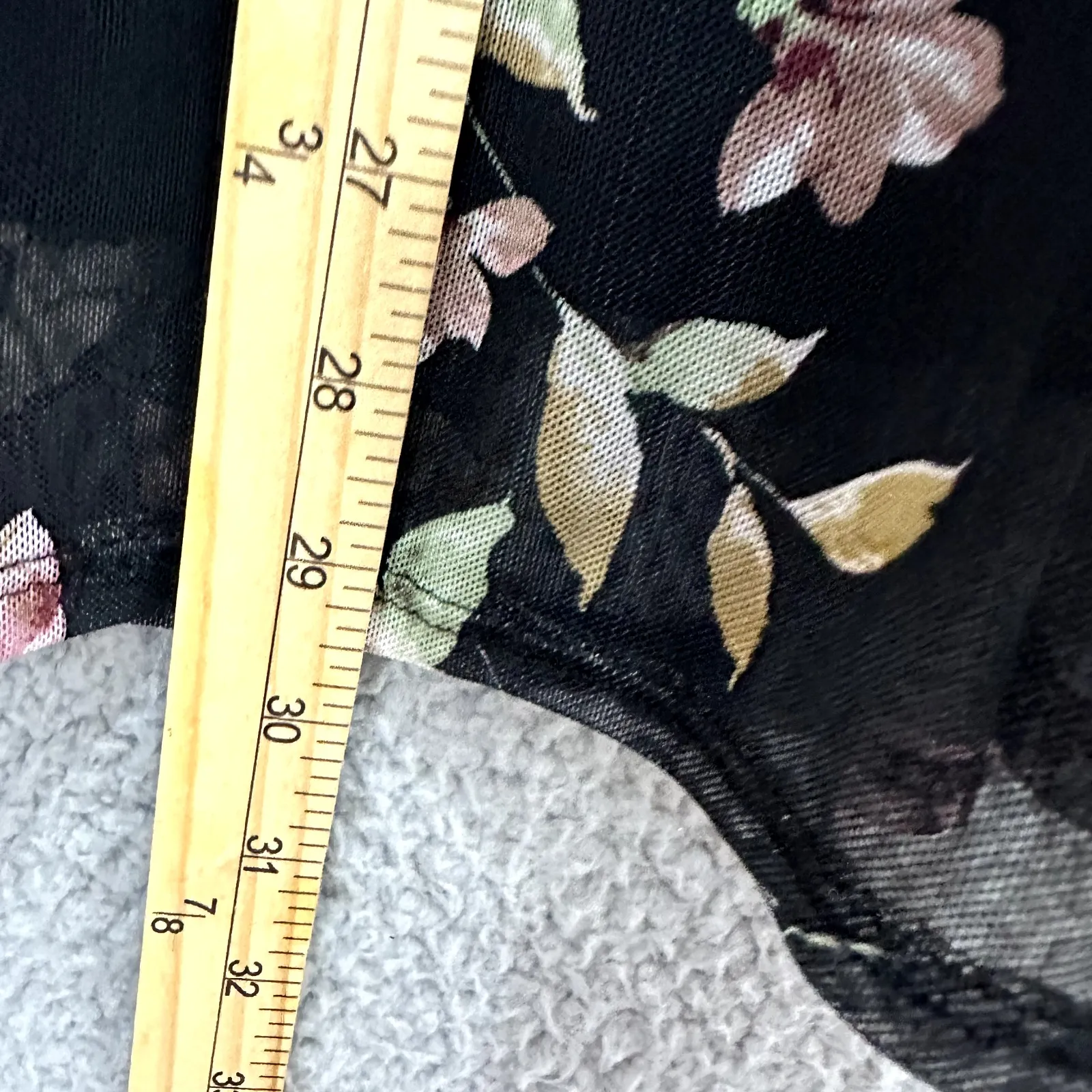 Potter's Pot Mini Dress S Black Floral Mesh‎ Off Shoulder Romantic Cottagecore - Image 3