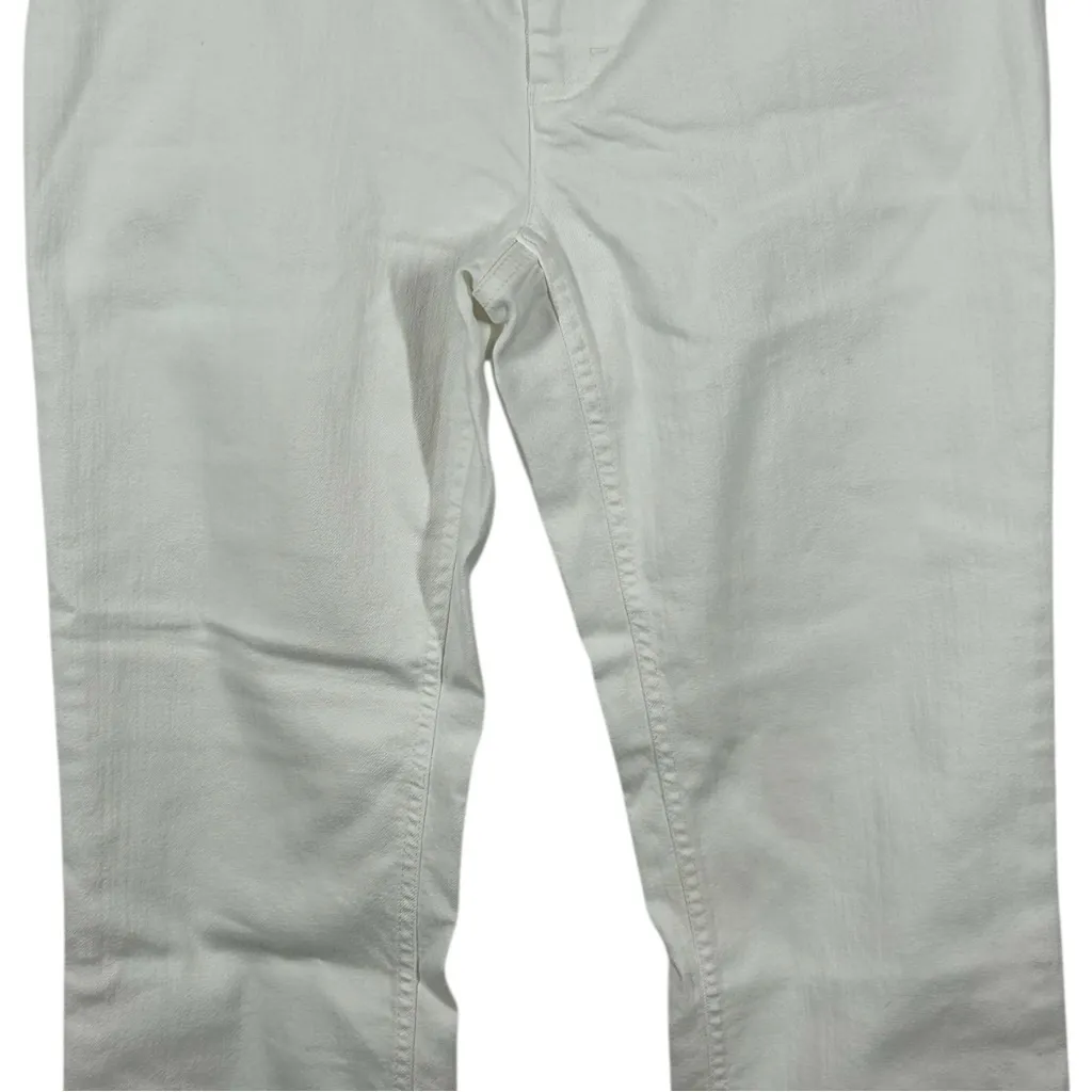 Doncaster White Straight-Leg Designer Jeans Size 8 Luxury Cotton Blend - Image 4