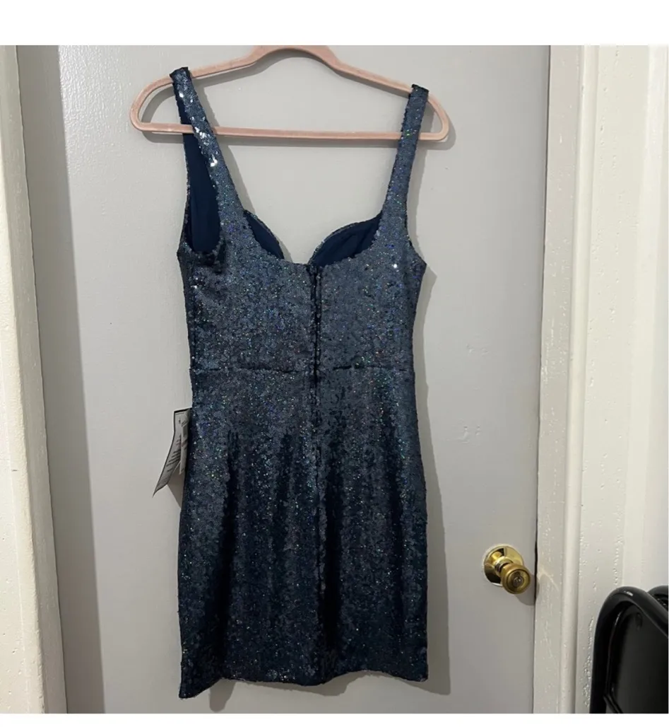 Juniors' B. Darlin Wide Strap Sequin Bodycon Mini Dress - Image 10