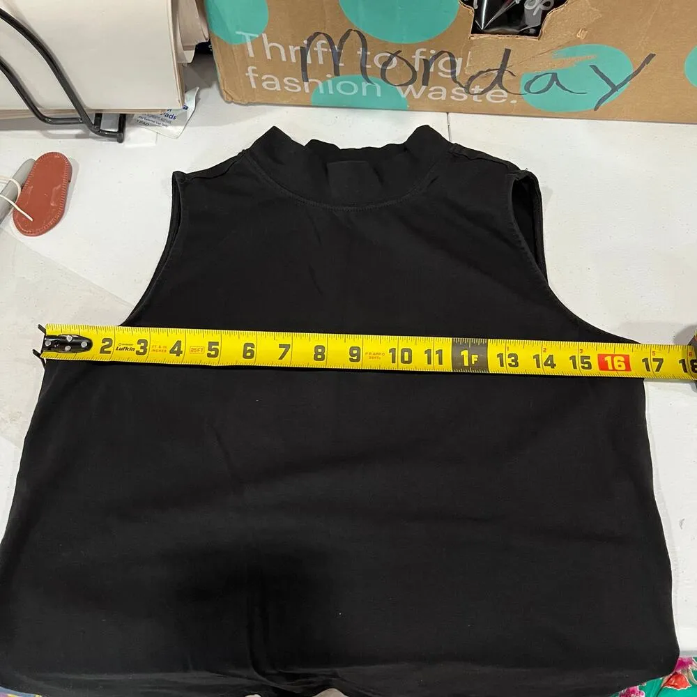 Christopher & Banks Black Mock Neck Sleeveless Top Womens Size Small - Image 4