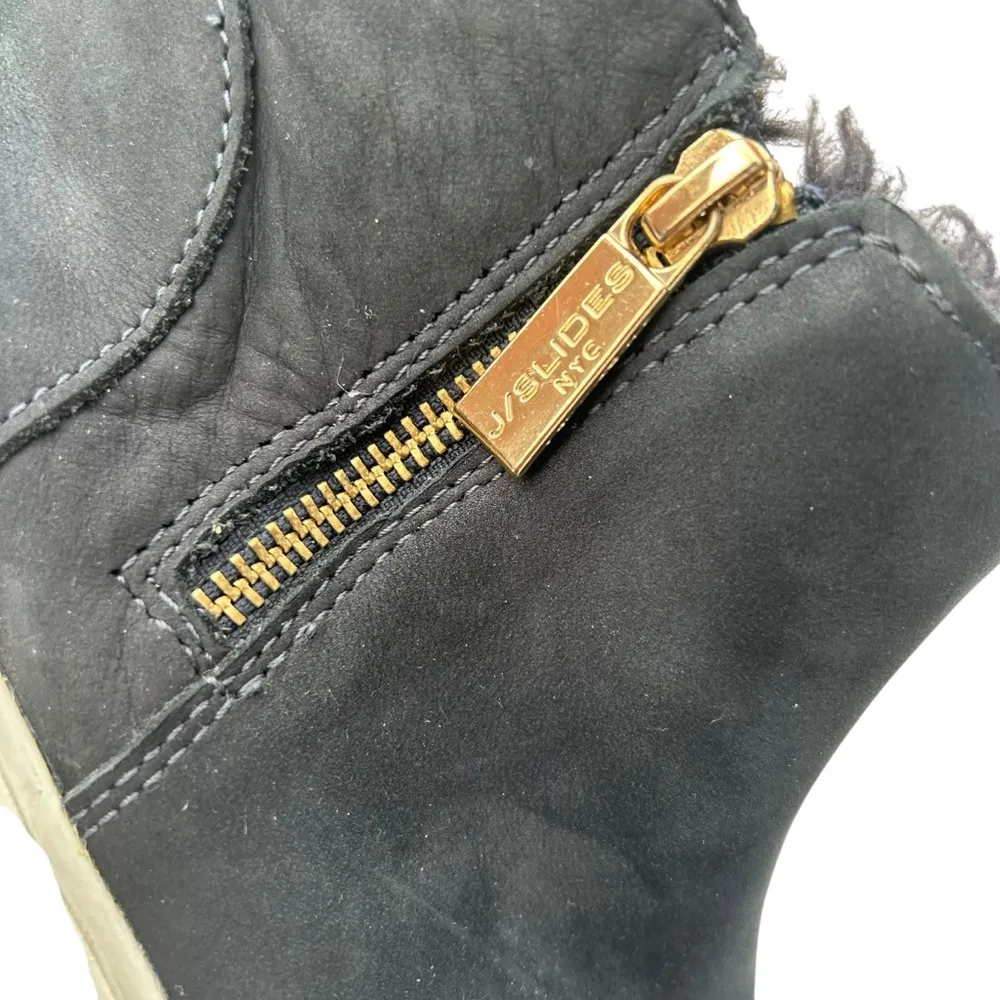 J Slides NYC Waterproof Poppy Suede Sherpa Lined Ankle Sneaker Bootie Size 7M. - Image 6