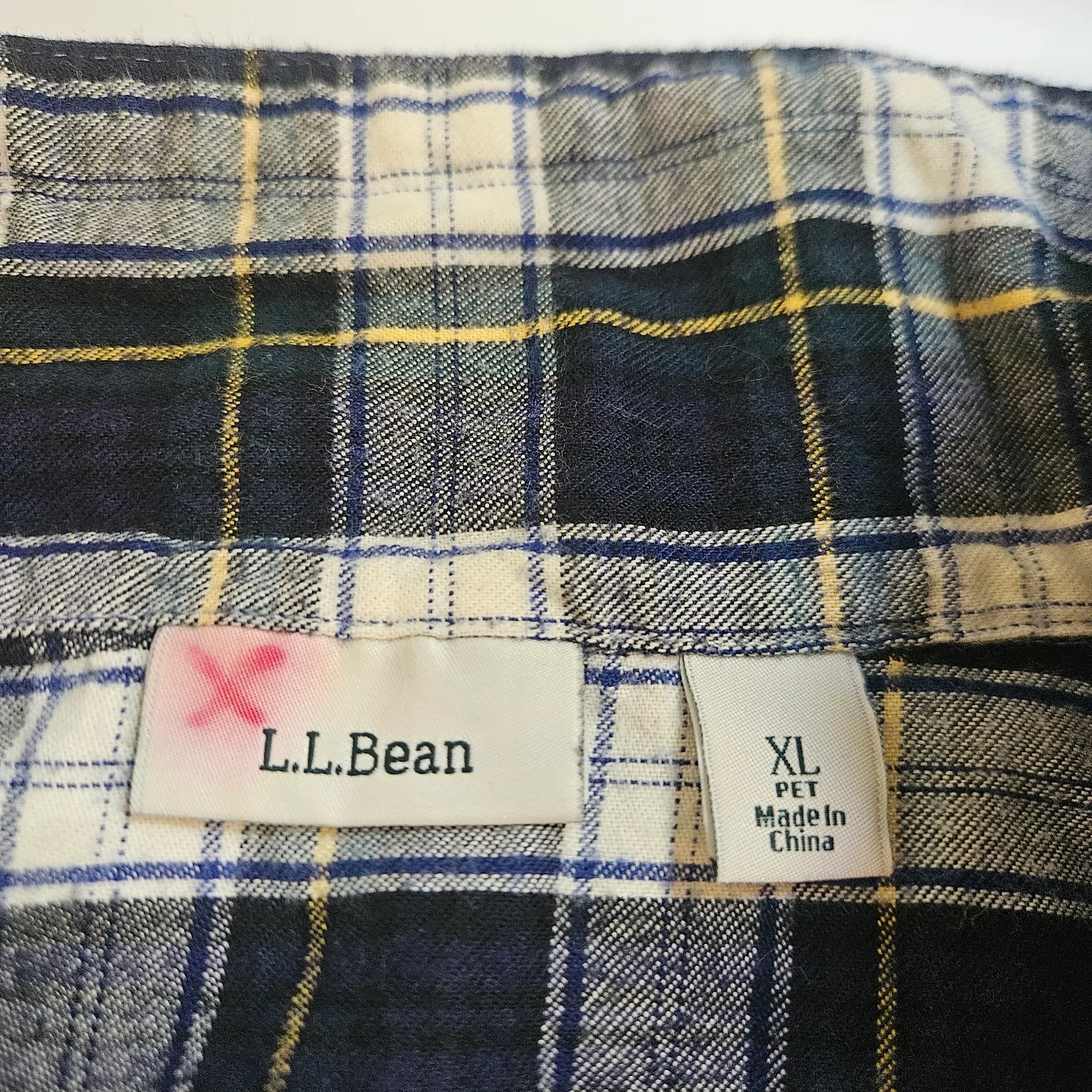 L.L. Bean Button Down Womens Blue Green Scotch Plaid Flannel PJ Top XLP Petite Size undefined - Image 5