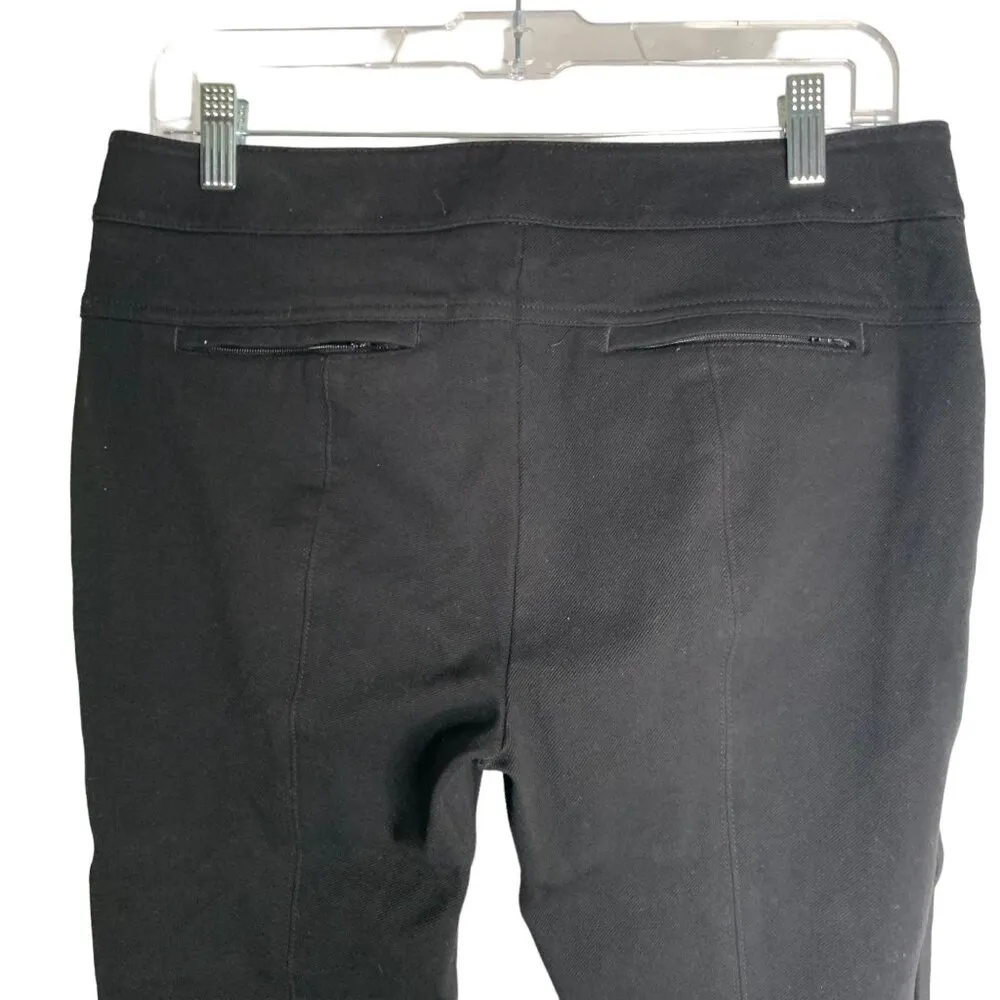 Ann Taylor LOFT Skinny Jeggings Denim Leggings 6P Black Mid Rise Zipper Pockets - Image 4