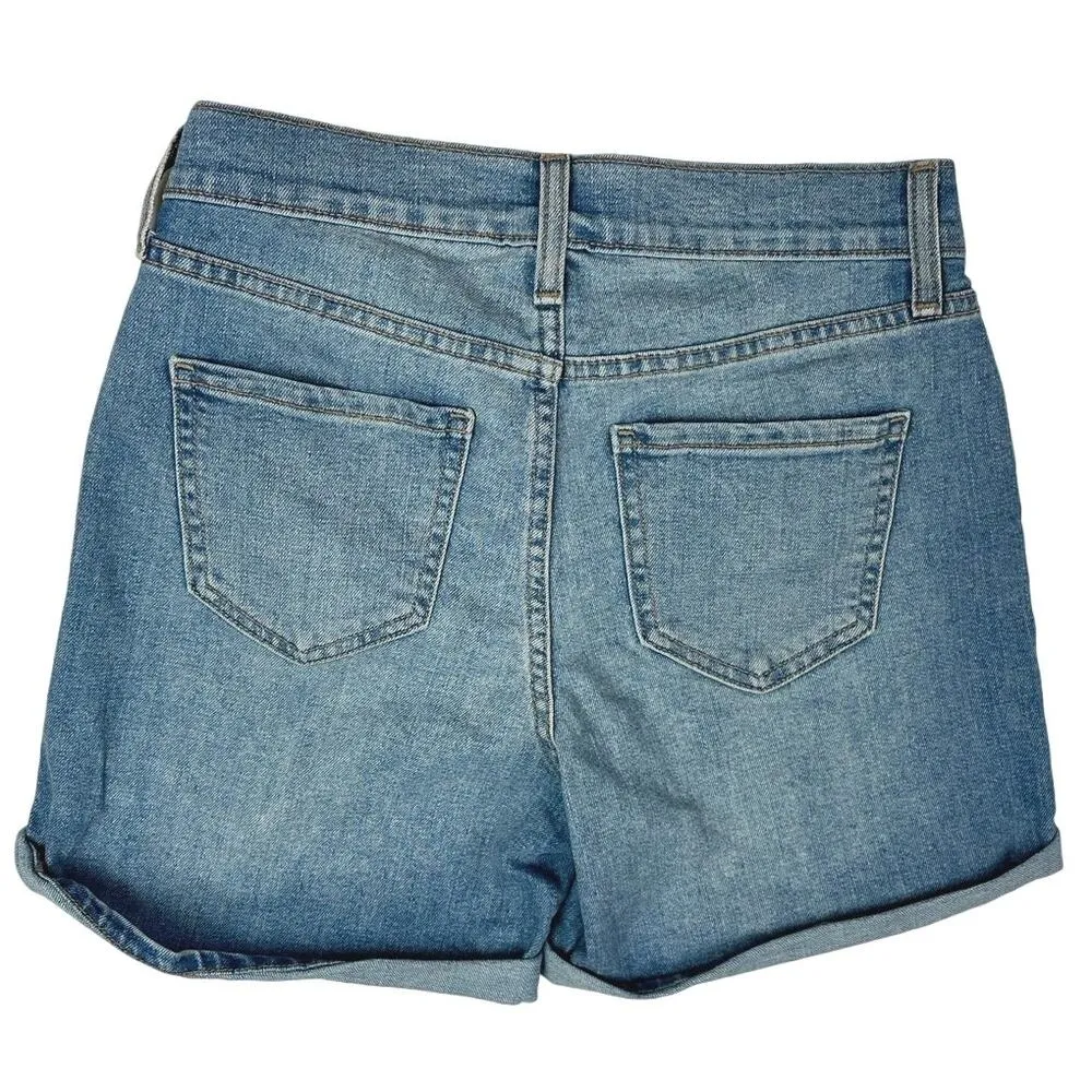 Old Navy Women's Blue Denim Mid Rise Distressed Boyfriend Jeans Shorts Size XS - Image 2