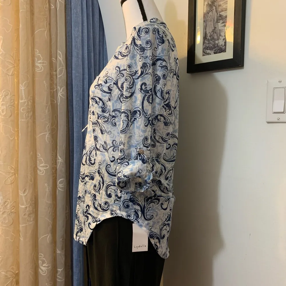 DNA Couture Blue Printed Blouse - Image 4