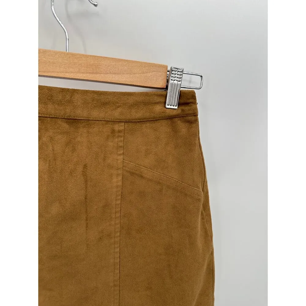 Abecrombie & Fitch Women Mini Faux Suede Skirt Size 0 Festival Boho Western - Image 3