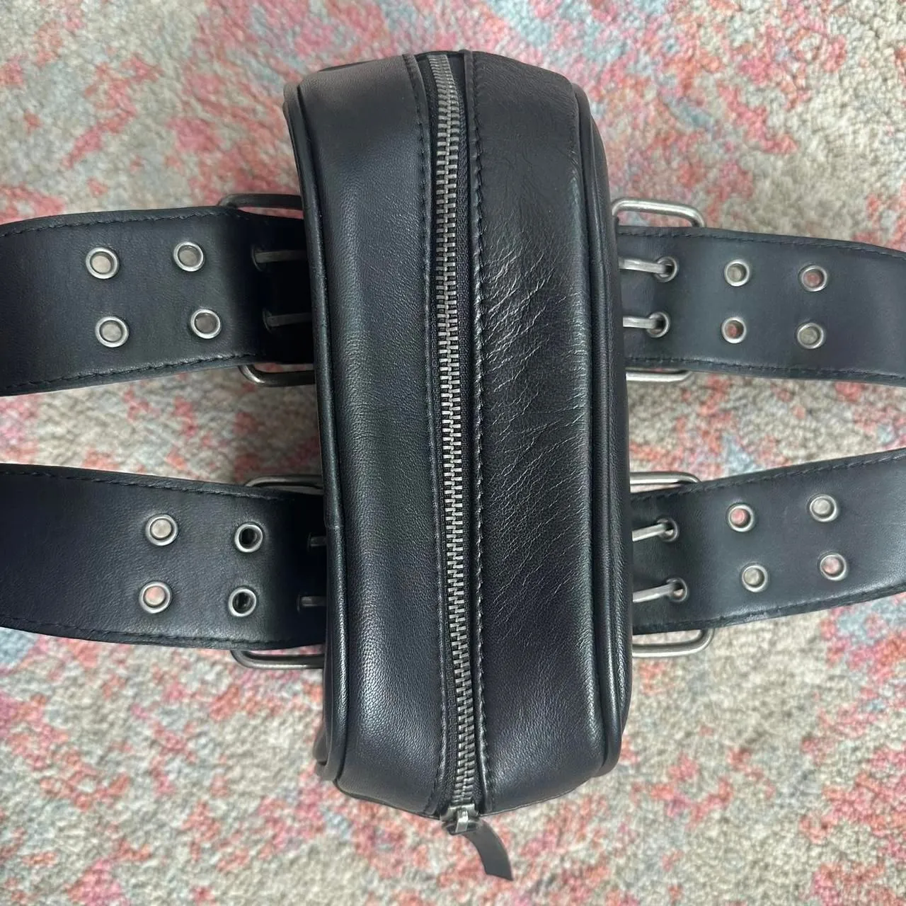 Free People Say Yes Leather Bag handbag metal buckle edgy grunge y2k style black - Image 3