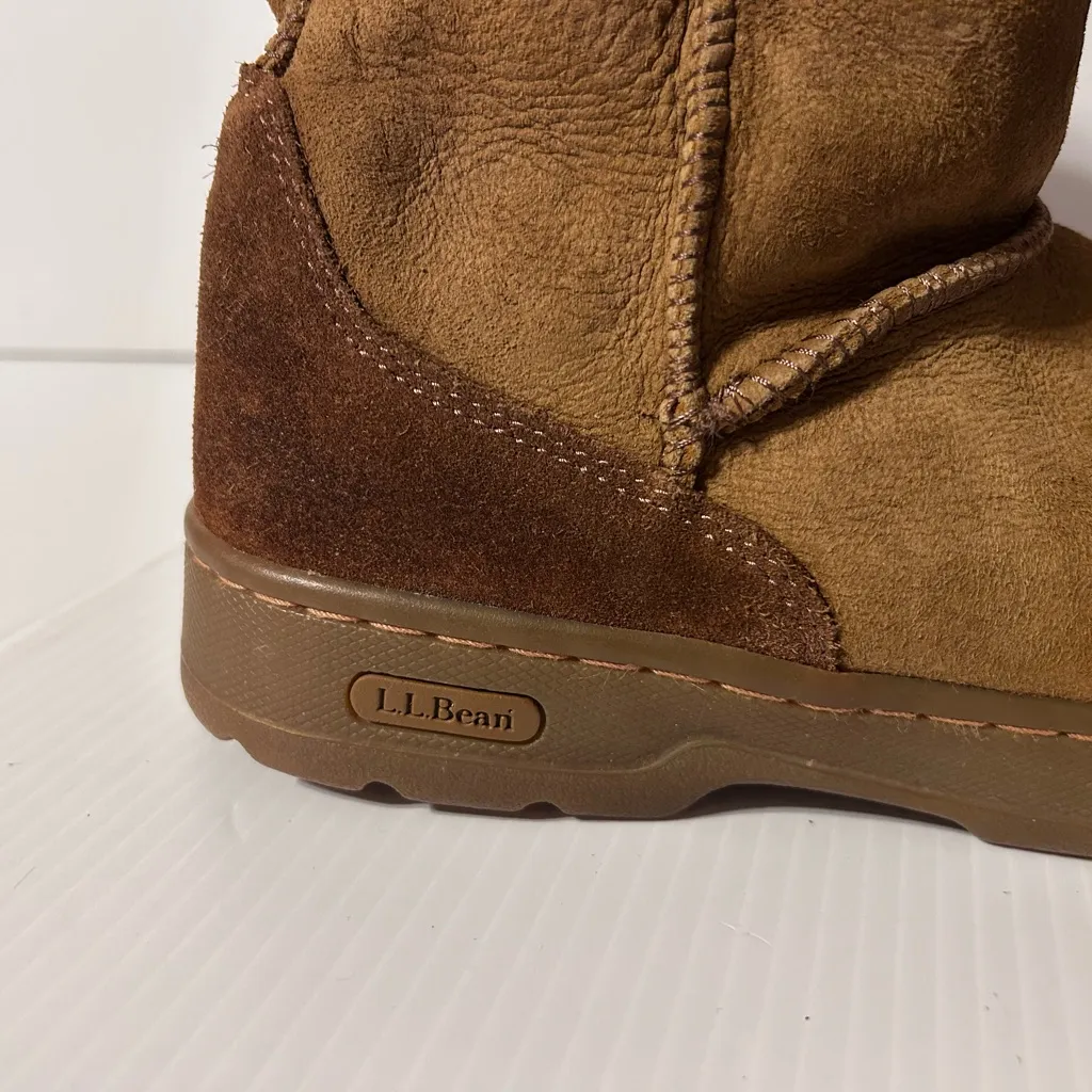 L.L. Bean brown suede lined boots women size 8 M - Image 9