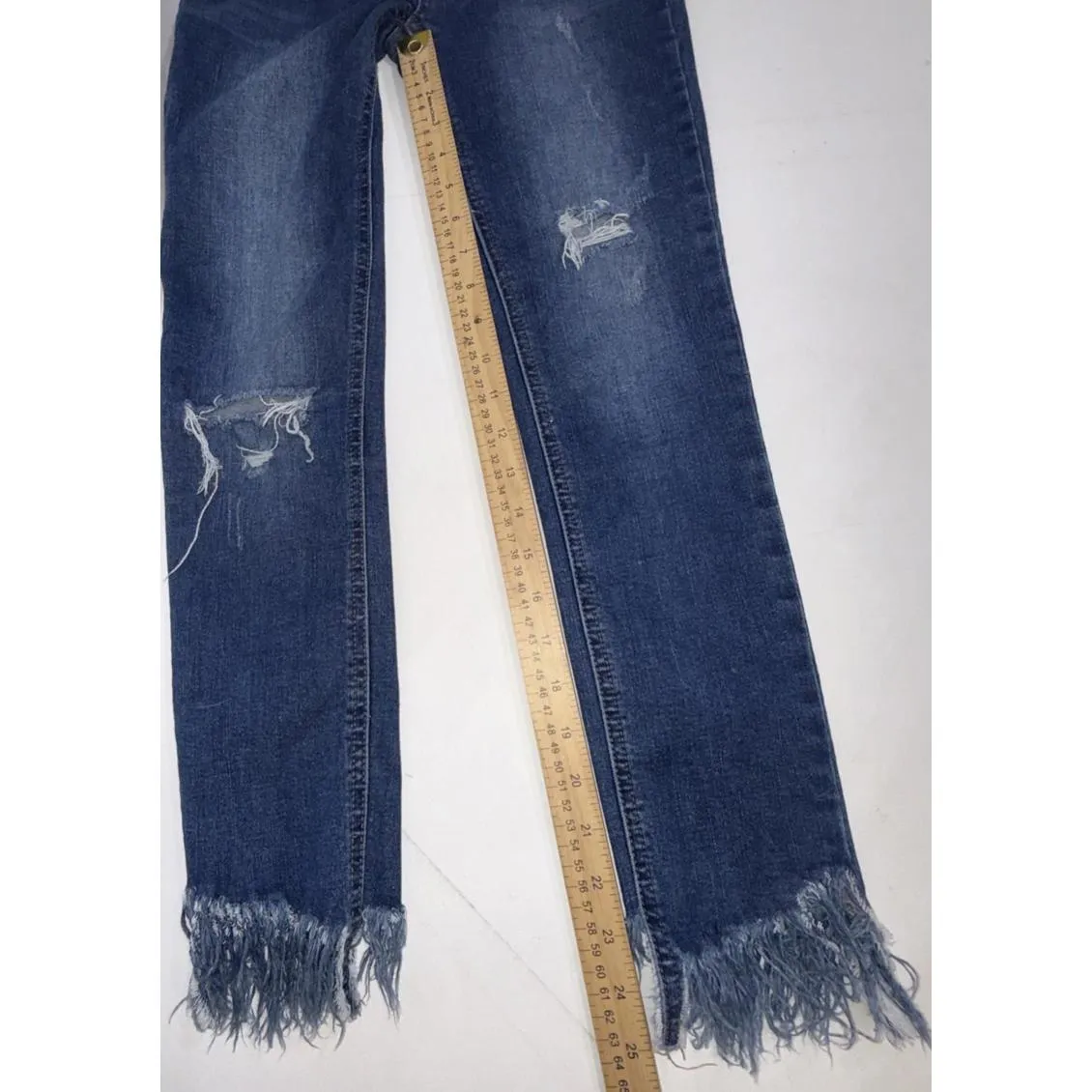 Free People Ripped Fray Raw Hem Skinny Jeans 61855-16515125 Women's Size 25 - Image 12