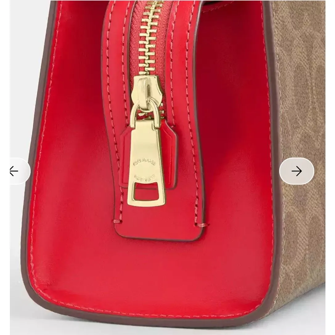 🔥🎁NWT! Coach Gia Crossbody Bag In Sig Canvas Tan/Carnation CCK77 Msrp: $298.00 - Image 11