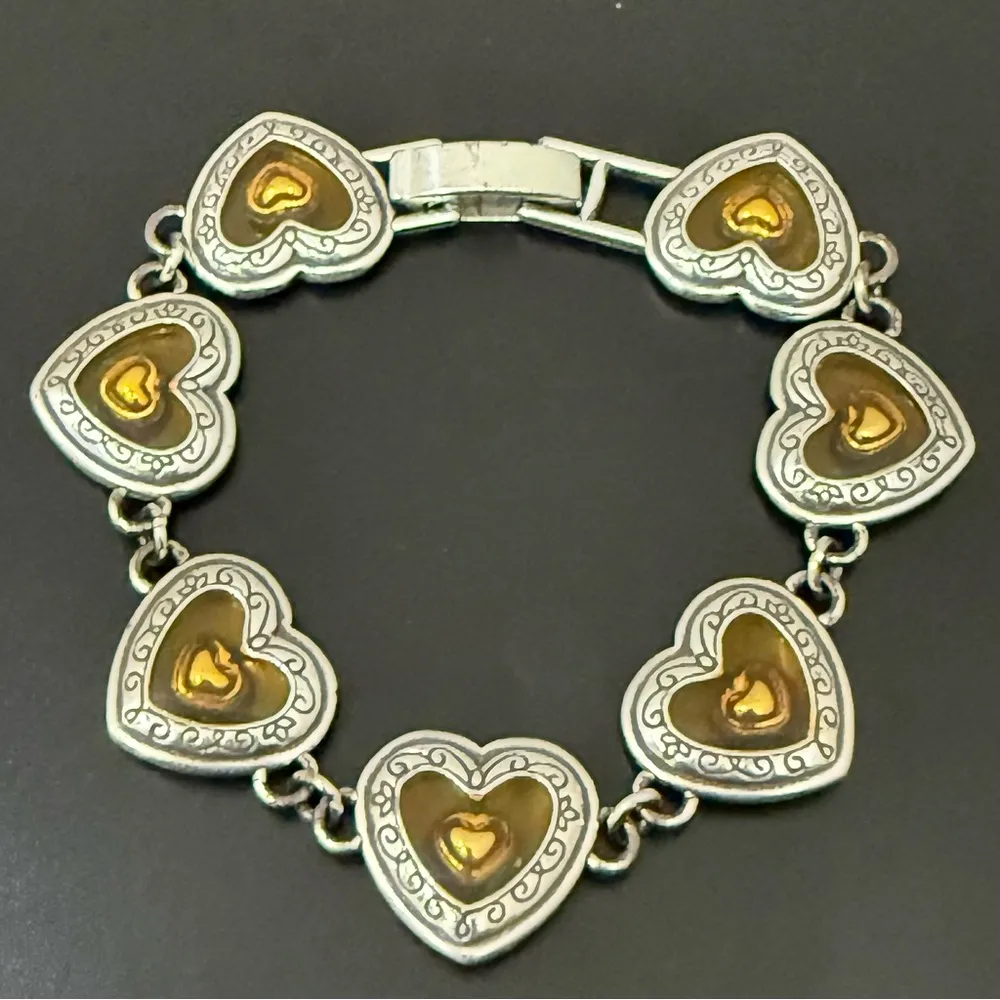 Retired BRIGHTON Free Floating  Hearts Lucite Heart Links 7.75” Bracelet 30g. - Image 4