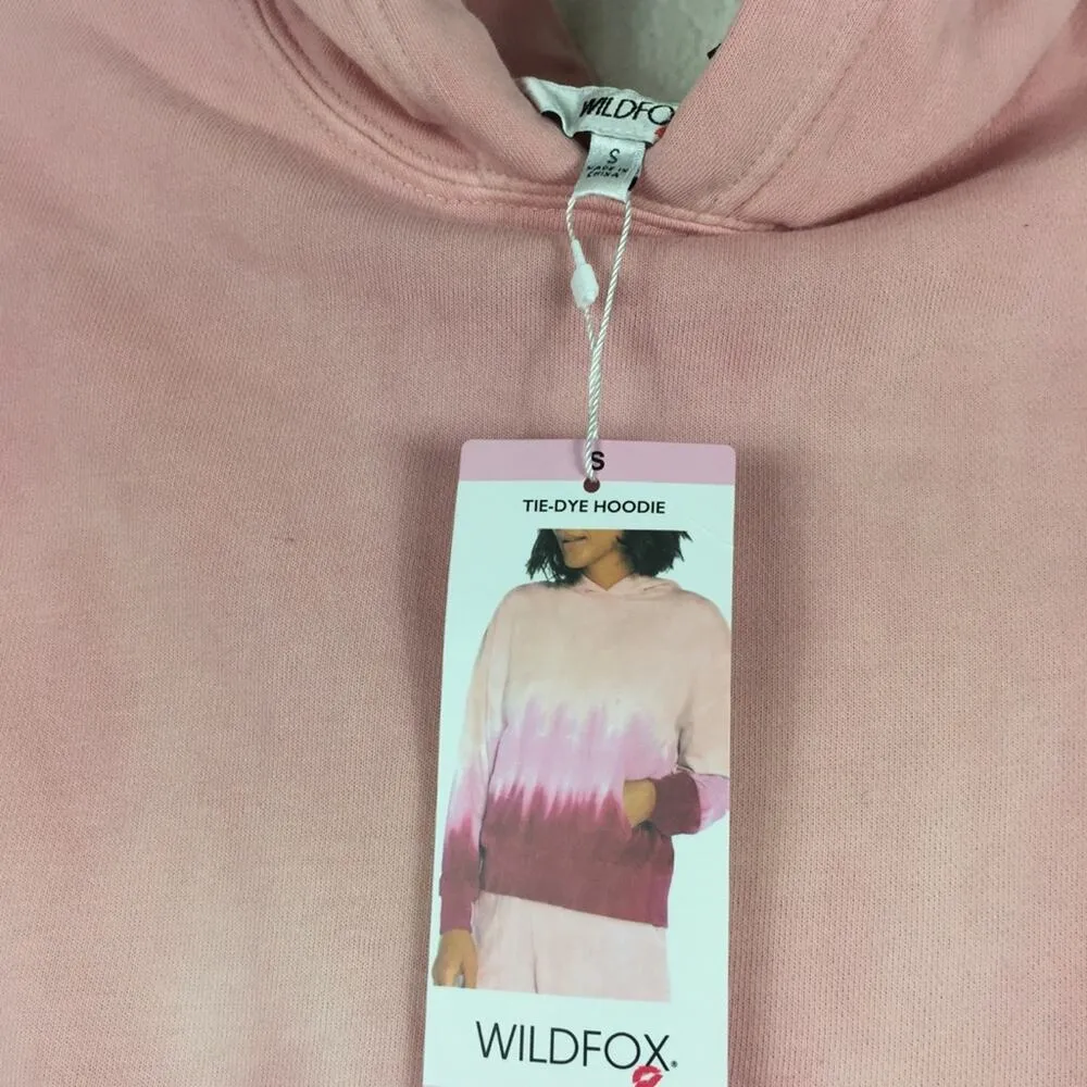 NWT Wildfox Tie Dye Pink Hoodie Oversized  Sweatshirt Small Cozy Loungewear - Image 5