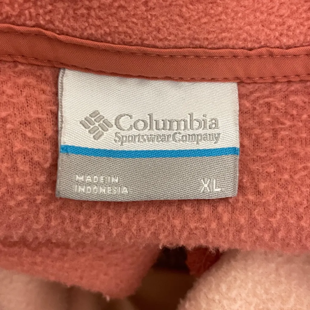 Columbia Two Toned Peach Salmon Pink pullover fleece womens size XL Outdoor - Image 4