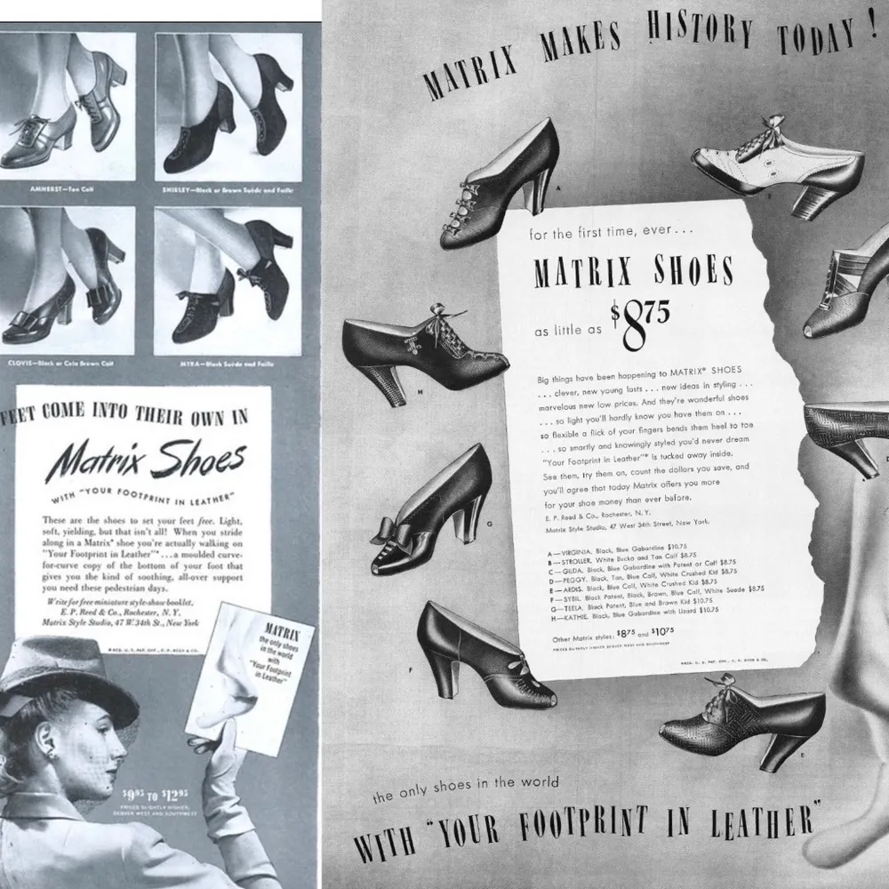 1940s Matrix x Carson Pirie Scott & Co Black Mesh Leather Heeled Oxford Loafers Size 6.5 - Image 13