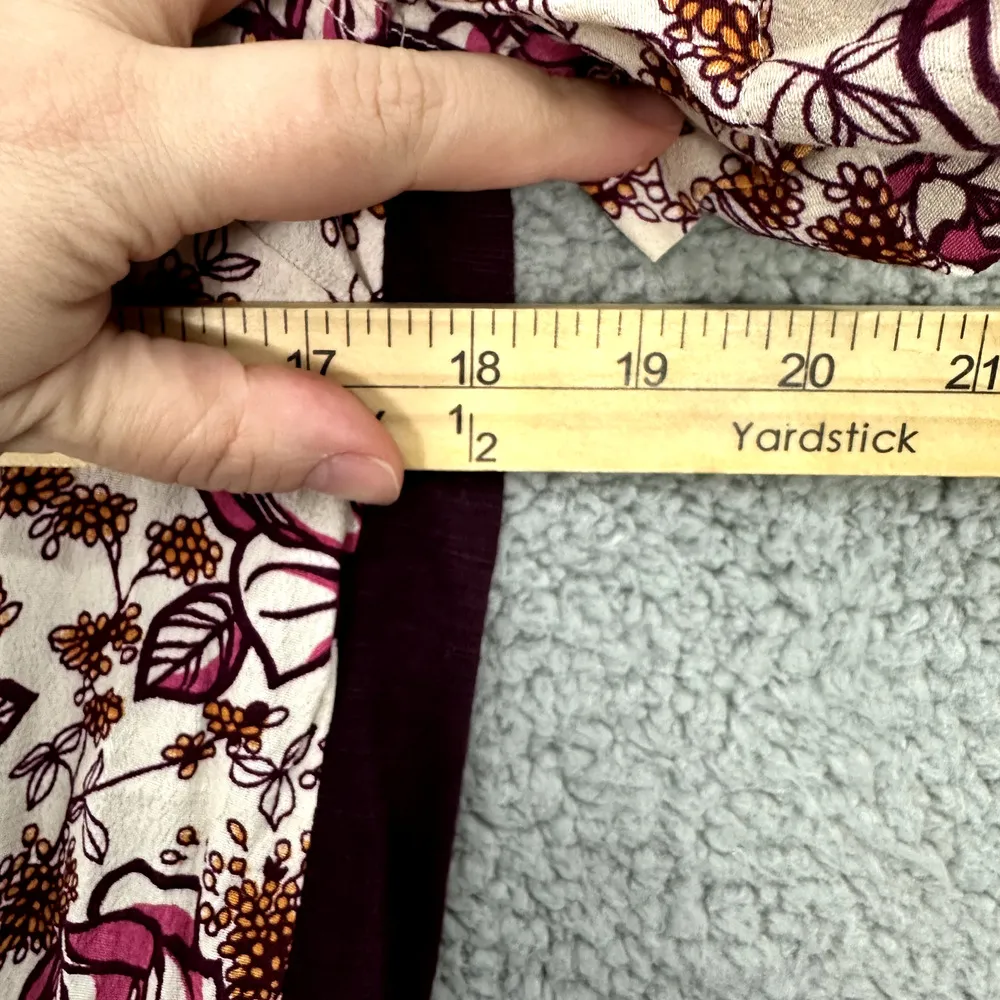 Anthropologie Porridge Button‎ Up Top Purple Floral Tie Waist Boho Womens XS - Image 6