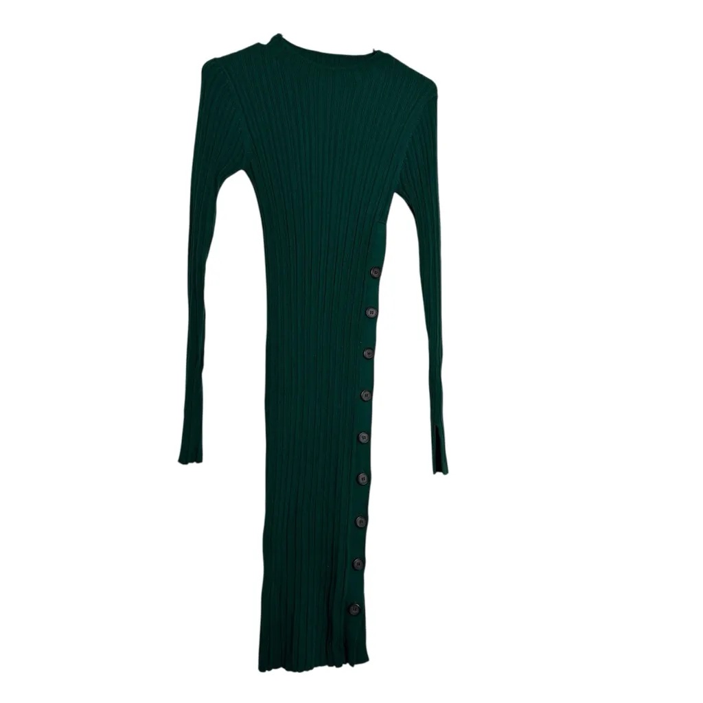 Adam Lippes Green Side Button Dress - Image 5